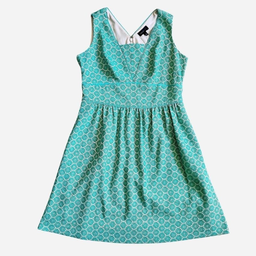 The Limited boho crocheted sleeveless A-line dress geo pattern square neck